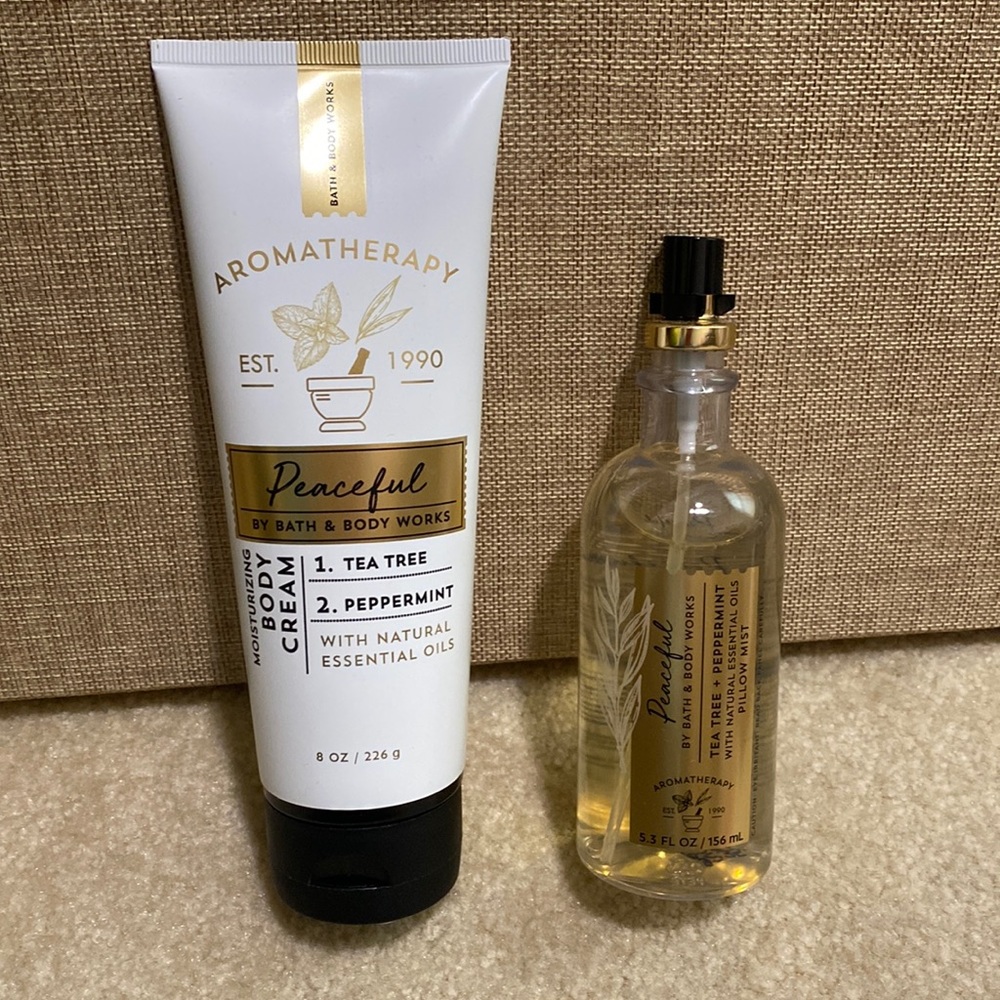 Peaceful Tea Tree and Peppermint lotion and pillow mist set